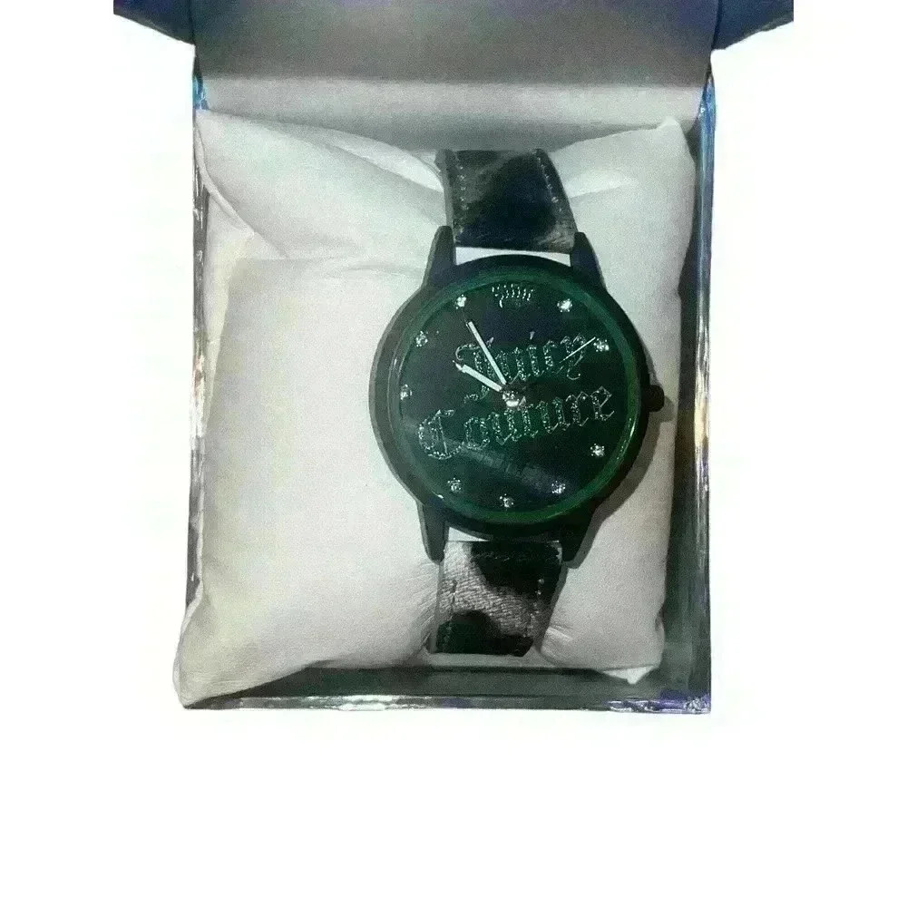 NIB Juicy Couture Black Label Wristwatch JC/1373GNLE ~ Green /Animal Y2K